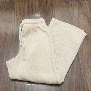 Hippie Rose Tan Wide Leg Fleece Pants